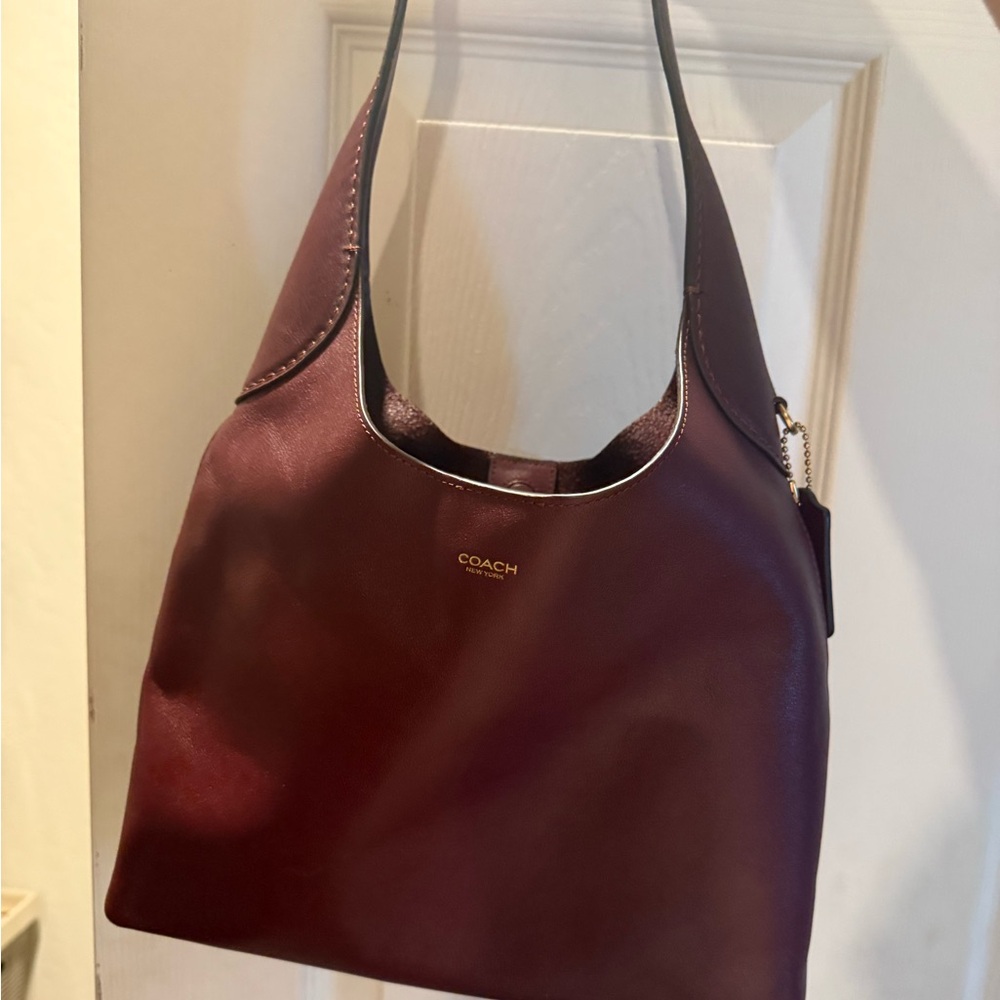 Coach Maroon Leather Hobo Bag - Picture 2 of 4